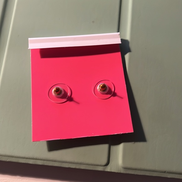 Kate Spade mother of pearl logo earrings studs - Picture 3 of 5